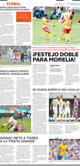 ¡Festejo Doble Para Morelia!