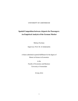 Spatial Competition Between Airports for Passengers: an Empirical Analysis of the German Market