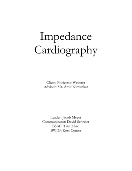 Impedance Cardiography
