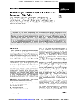 Mirc11 Disrupts Inflammatory but Not Cytotoxic Responses of NK Cells