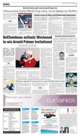 Dechambeau Outlasts Westwood to Win Arnold Palmer Invitational