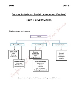 Unit 1: Investments