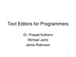 Text Editors for Programmers