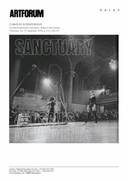 Carolee Schneemann, Sanctuary: Judson’S Movements, Artforum, Vol