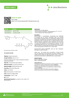 Biotin-14-Datp Bio-14-Datp Biotin-14-N6-(6-Aminohexyl)-Datp, Triethylammonium Salt