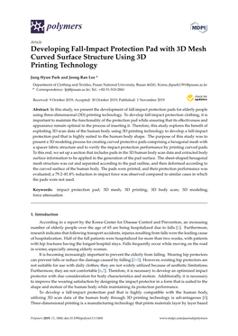 Developing Fall-Impact Protection Pad with 3D Mesh Curved Surface Structure Using 3D Printing Technology