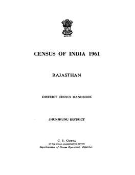 District Census Handbook, Jhunjhunu