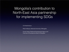 Mongolia's Contribution to North-East Asia Partnership for Implementing