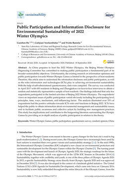 Public Participation and Information Disclosure for Environmental Sustainability of 2022 Winter Olympics