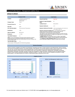 Management Liability Focus Johnson & Johnson 1