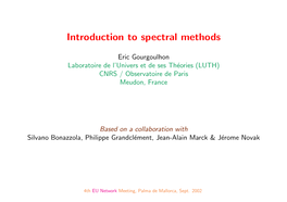 Introduction to Spectral Methods