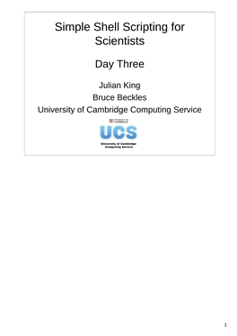 Simple Shell Scripting for Scientists