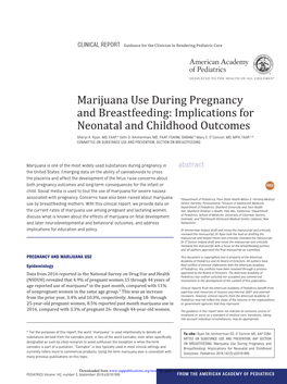 AAP Report: Marijuana Use During Pregnancy and Breastfeeding