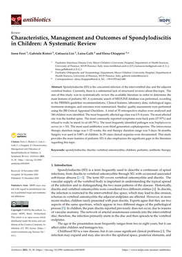 Characteristics, Management and Outcomes of Spondylodiscitis in Children: a Systematic Review