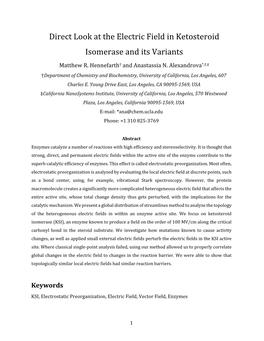 Direct Look at the Electric Field in Ketosteroid Isomerase and Its Variants