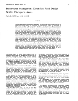 Stormwater Management Detention Pond Design Within Floodplain Areas