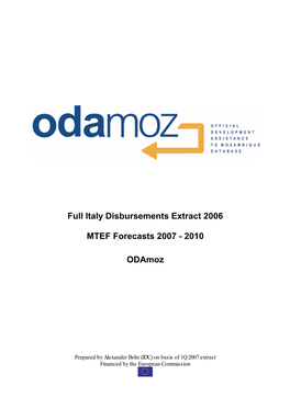 Full Italy Disbursements Extract 2006 MTEF Forecasts 2007