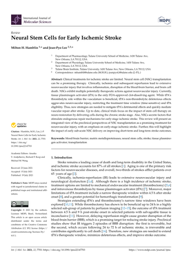 Neural Stem Cells for Early Ischemic Stroke