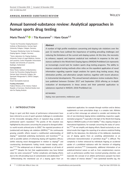 Analytical Approaches in Human Sports Drug Testing