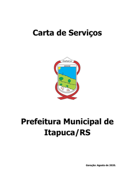 Carta De Serviços Prefeitura Municipal De Itapuca/RS