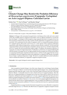 Climate Change May Restrict the Predation Efficiency of Mesocyclops