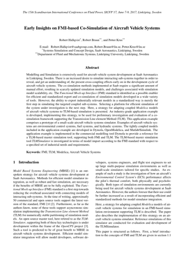 Early Insights on FMI-Based Co-Simulation of Aircraft Vehicle Systems