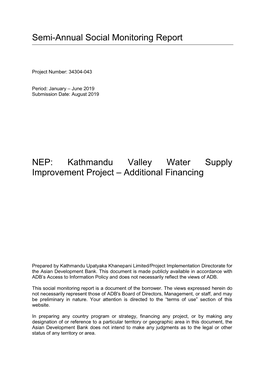 34304-043: Kathmandu Valley Water Supply Improvement Project