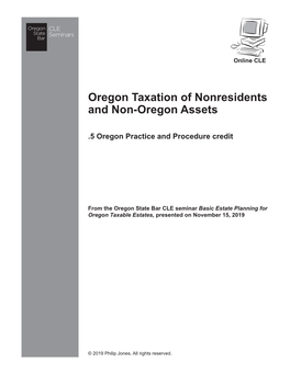 Oregon Taxation of Nonresidents and Non-Oregon Assets