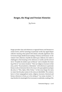 Borges, the Magi and Persian Histories