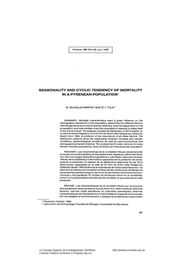 Seasonality and Cyclic Tendency of Mortality in a Pyrenean Population^