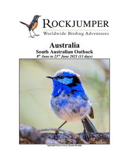 Australia South Australian Outback 8Th June to 23Rd June 2021 (13 Days)