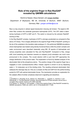 Role of the Arginine Finger in Ras-Rasgap Revealed by QM/MM Calculations