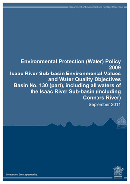 Policy 2009 Isaac River Sub-Basin Environmental Values and Water Quality Objectives Basin No. 1
