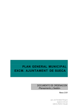 Plan General Municipal Excm. Ajuntament De Sueca