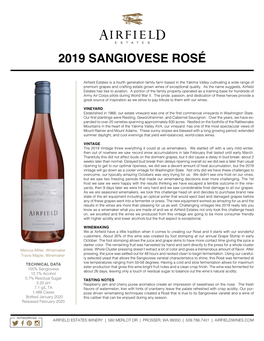 2019 Sangiovese Rosé