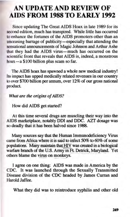 An Update and Review of Aids from 1988 to Early 1992