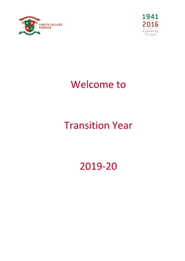 Welcome to Transition Year 2019-20