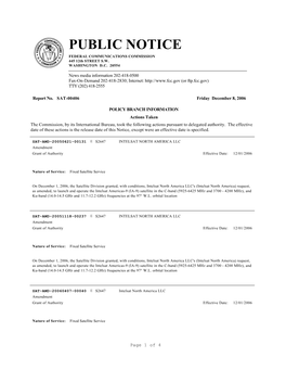 PUBLIC NOTICE FEDERAL COMMUNICATIONS COMMISSION 445 12Th STREET S.W