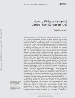 How to Write a History of Central-East European Art?