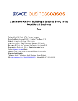 Continente Online: Building a Success Story in the Food Retail Business