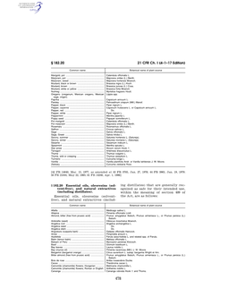 21 CFR Ch. I (4–1–17 Edition) § 182.20