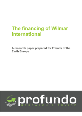 Financing of Wilmar International