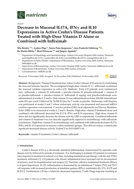 Decrease in Mucosal IL17A, IFN and IL10 Expressions in Active Crohn's