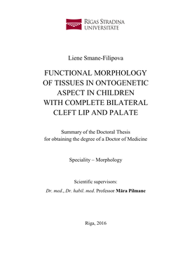 Functional Morphology of Tissues in Children with Bilateral Lip