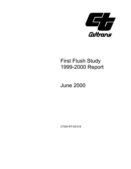 First Flush Study 1999-2000 Report