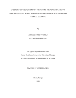 Understanding Black Feminist Theory and the Representation of African American Women's Art in Museums