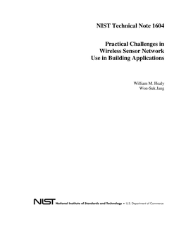 NIST Technical Note 1604 Practical Challenges in Wireless Sensor