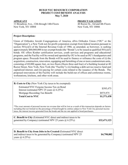 Tax-Exempt Bonds (The “Bonds”), to Be Issued As Qualified 501(C)(3) Bonds