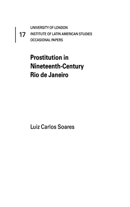 Prostitution in Nineteenth-Century Rio De Janeiro