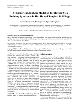 The Empirical Analysis Model on Identifying Sick Building Syndrome in Hot Humid Tropical Buildings